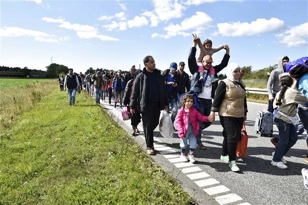 Vluchtelingen snelweg Denemarken