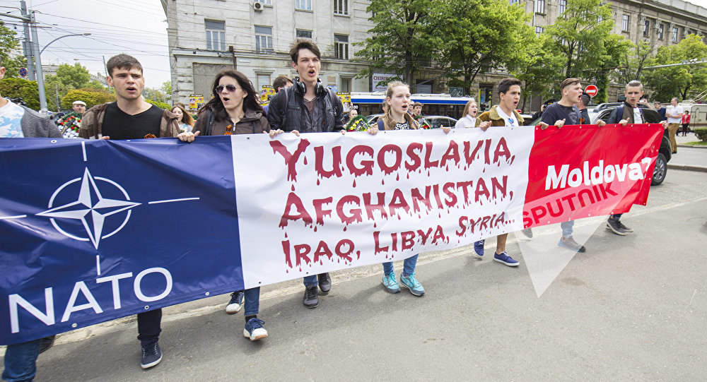 Anti-NAVO protest Moldavië