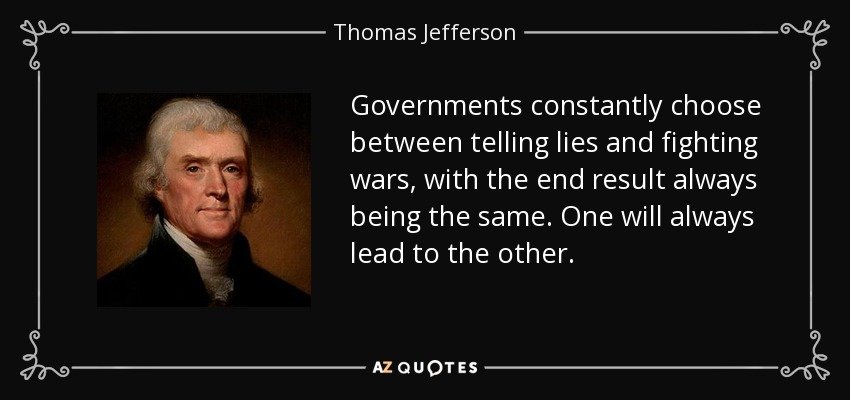 Citaat Thomas Jefferson wars and lies