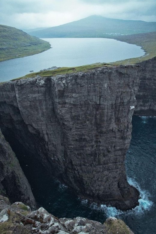 Sørvágsvatn Lake Faroe Islands optical trick