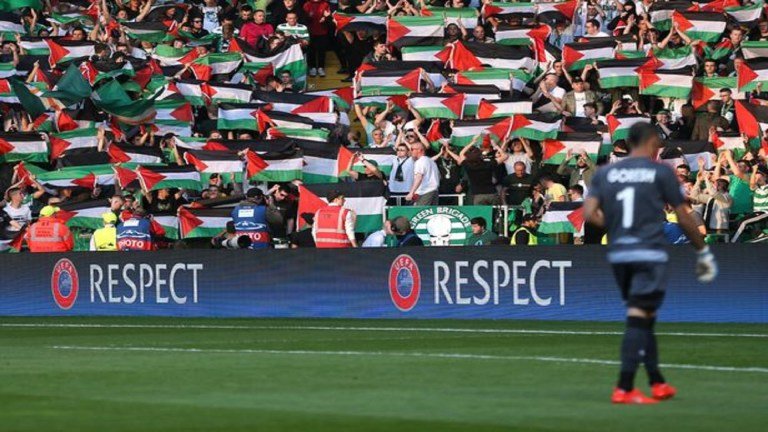 Palestijnse vlaggen voetbalwedstrijd Celtic