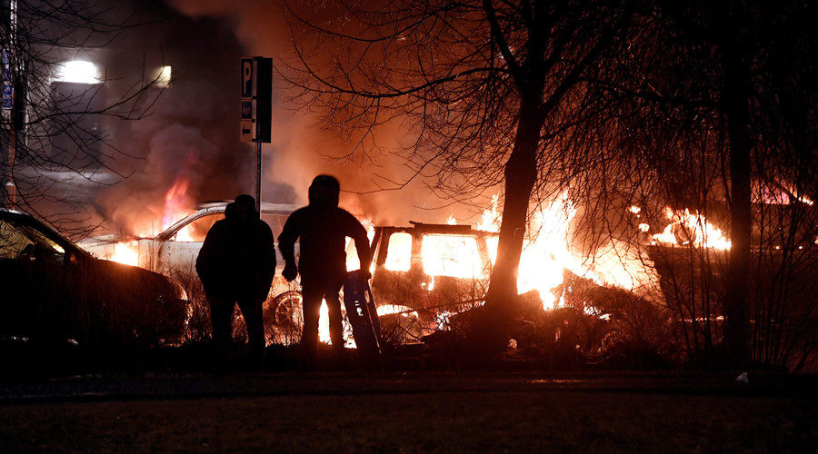 Riot in Sockholm, Sweden