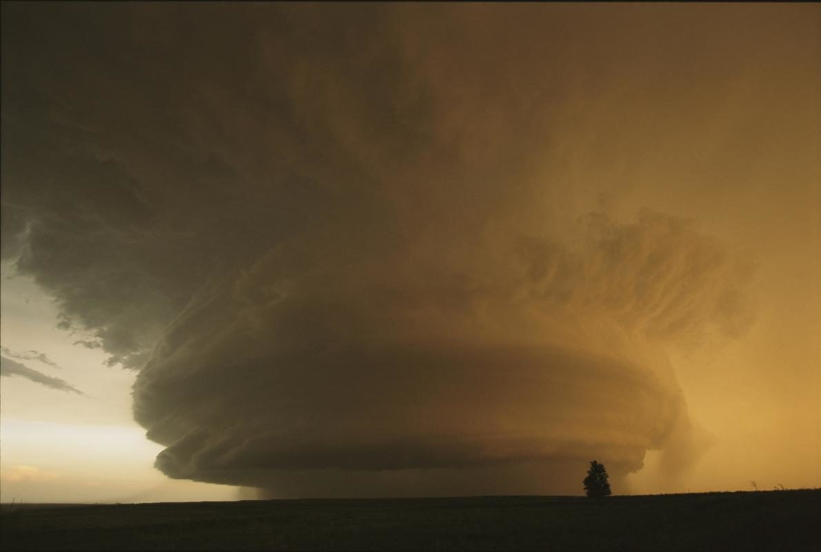 A rare mother ship cloud formation hovers over Childress, Texas