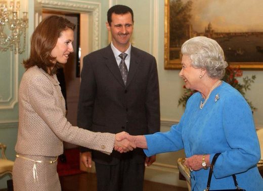 Echtpaar Assad koningin Elizabeth
