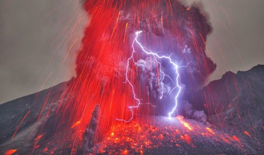 Sakurajima volcano in Japan