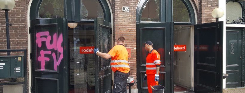Antifa vandalisem Rode Hoed