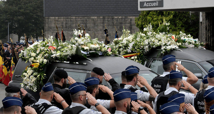 Begrafenis politieagentes Luik