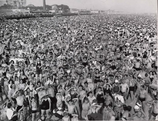Coney Island Beach during the hot summer of 1940  July heatwave, 1940 weegee