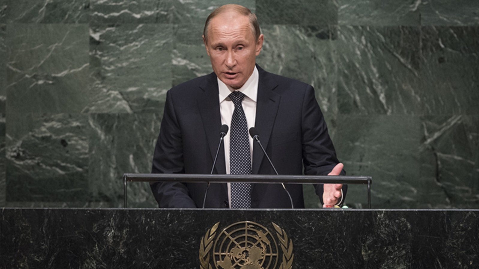 Putin addressing the UN