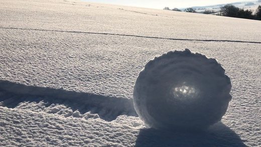 Snow roller in Wiltshire