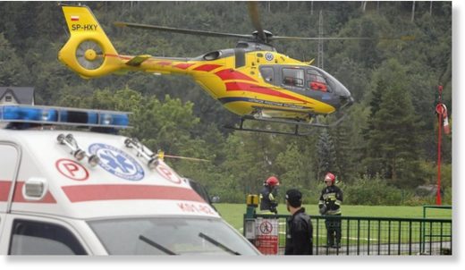 Helikopters werden ingezet, storm Polen Tatra-gebergte