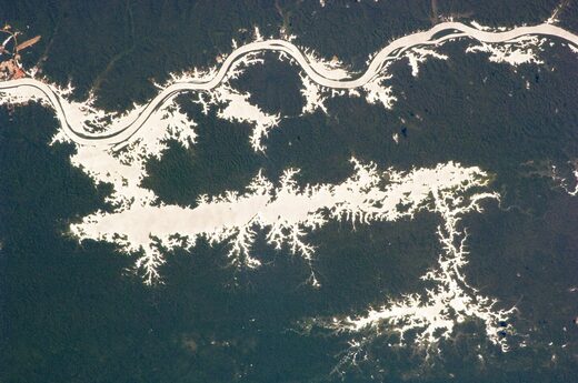 Het Erepecu-meer en de Trombetas-rivier in Brazilië.