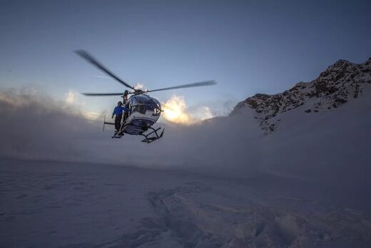 helikopter Alpen skigebied