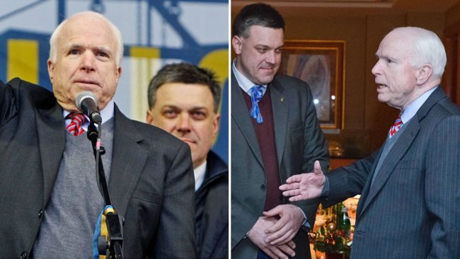 John McCain and Oleh Tyahnybok