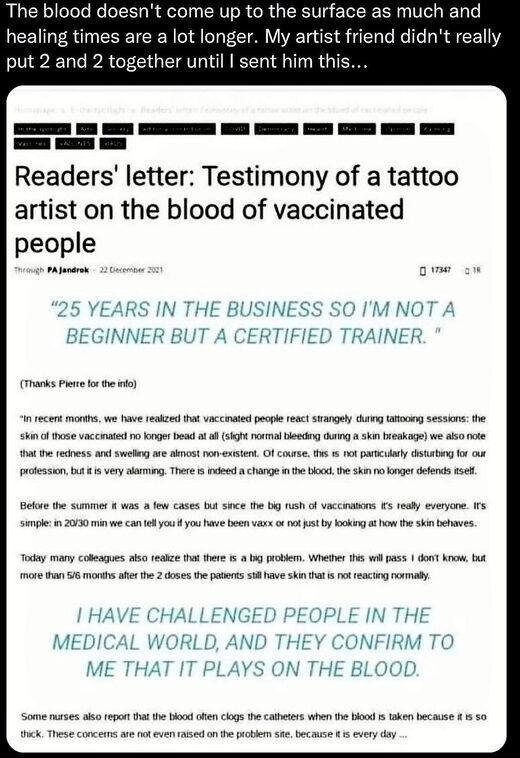 tatoeëerder observatie bloedstolsels coronavaccin