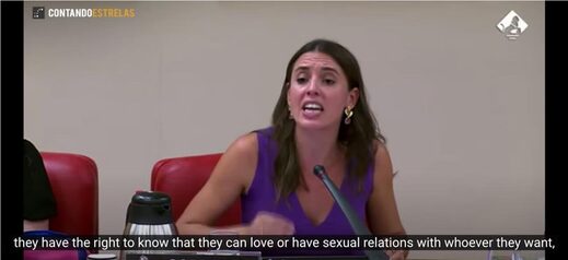 Irene Montero  Minister van Gelijkheid Podemos Spanje