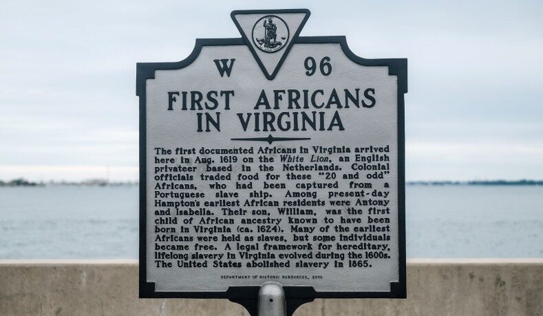 historisch bord slavernij virgina