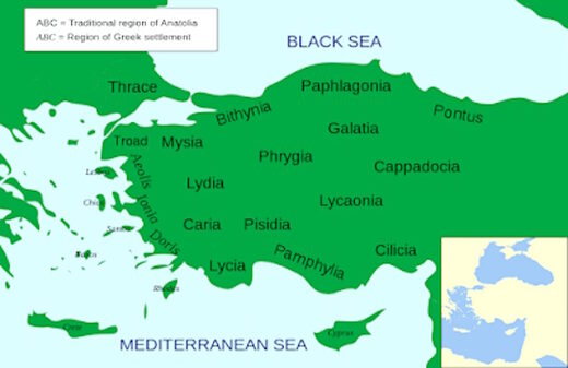 kaart van anatolië het oude griekenland filosofen