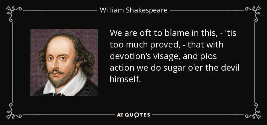 Shakespeare quote suiker over de duivel