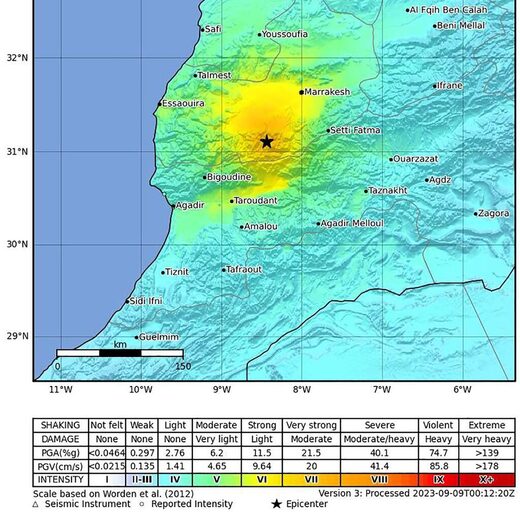 aardbeving marokko