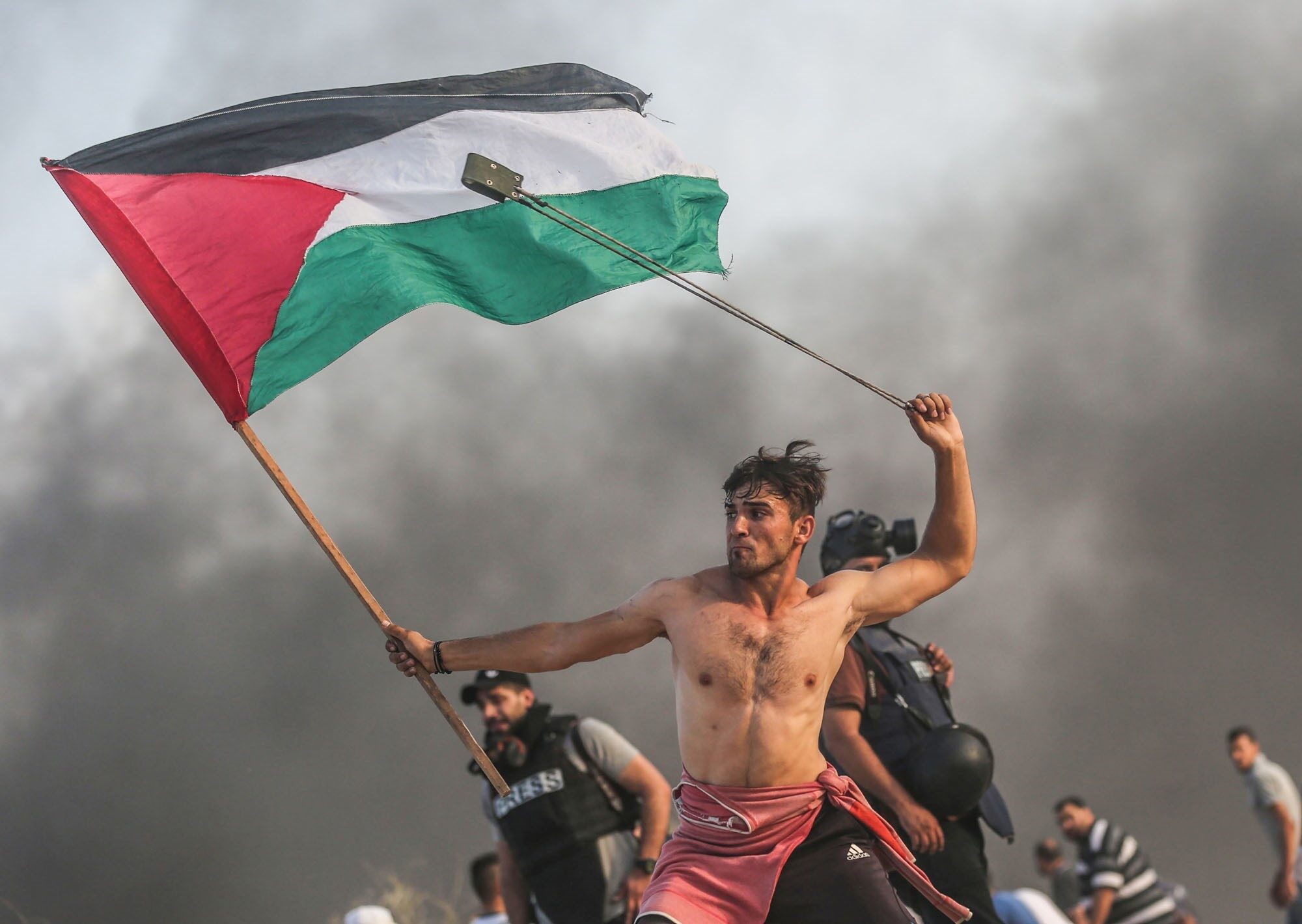 Aed Abu Amro palestijn met vlag