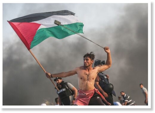 Aed Abu Amro palestijn met vlag