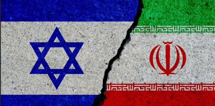 Iraanse en Israëlische vlaggen
