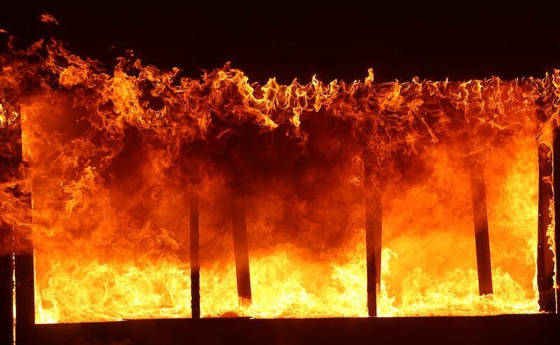 bomen in brand