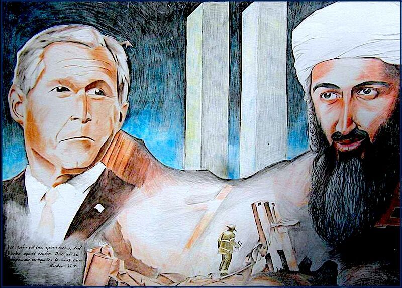 Klik om te vergroten Bush Bin Laden