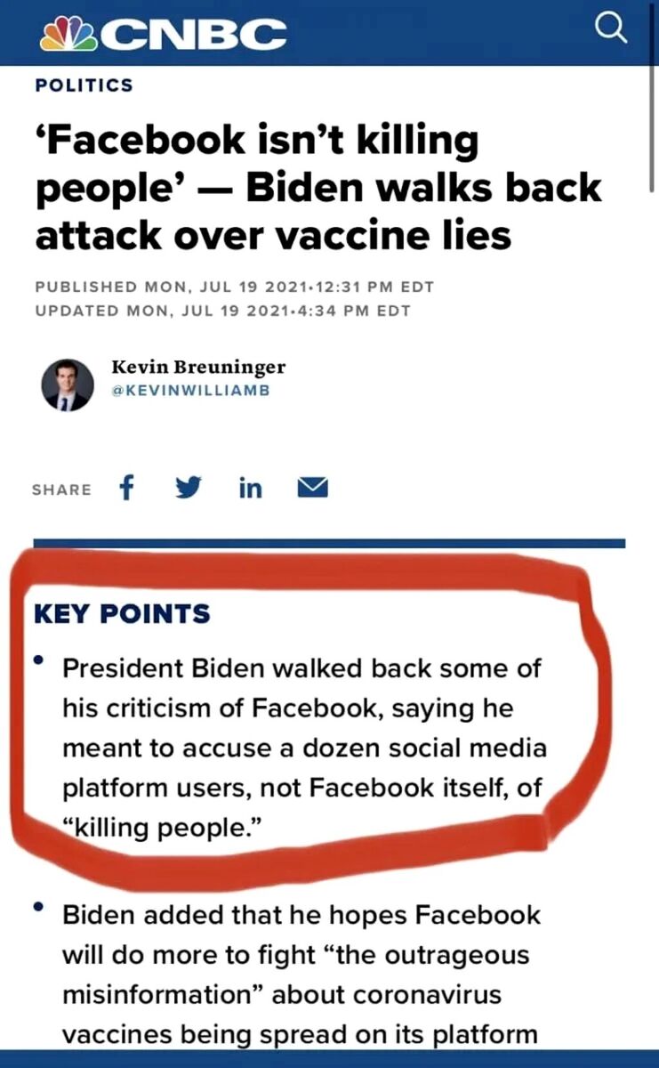 cnbc biden citaat covid kritiek facebook