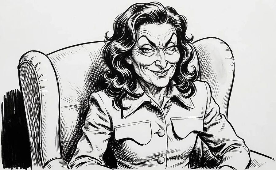 Grok-versie van de karikatuur van Katherina Reiche