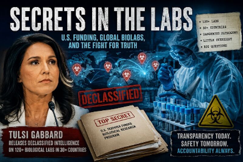 tulsi gabbard oekraïne biolabs vrijgegeven collage